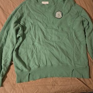 aerie Mint Crewneck Pullover with Chest Emblem